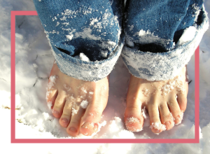 gepflegte Füße im Schnee